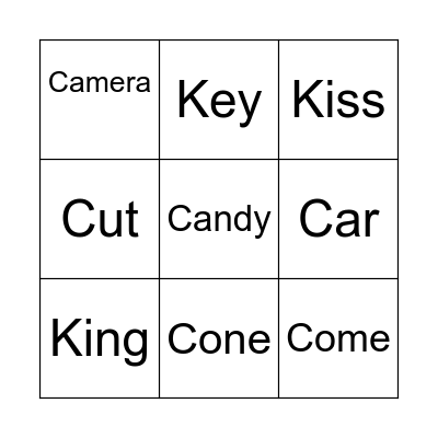 Avery Bingo - /k/ Bingo Card