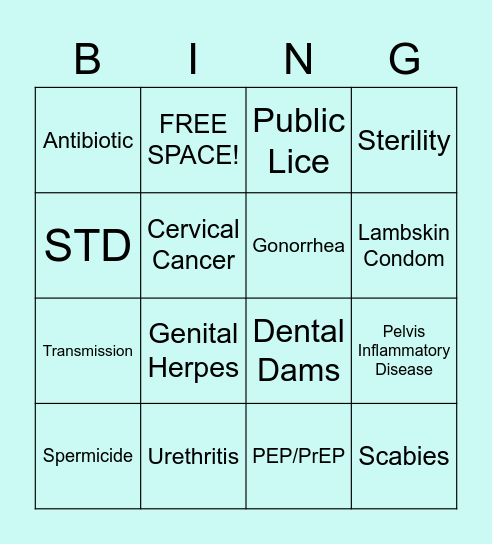 STD Bingo Card