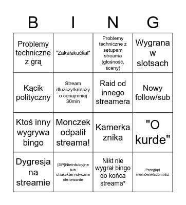 twitch.tv/monczek Bingo Card