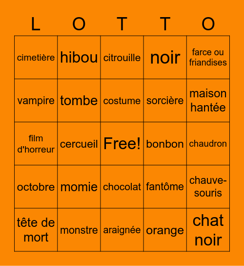l'Halloween Bingo Card