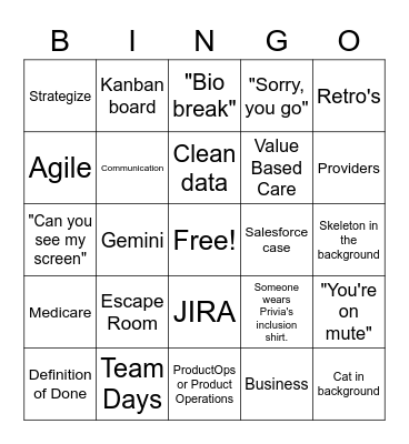The World's Best Team Days Bingo Card