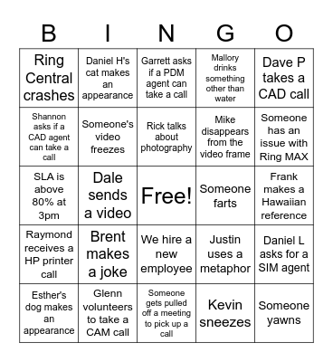 Support Summit 2021 Bingo Card