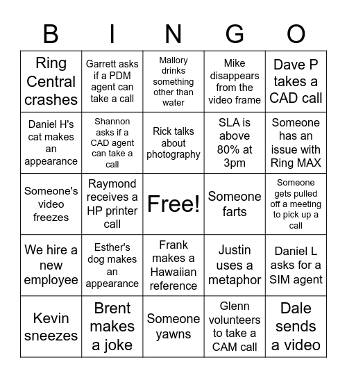 Support Summit 2021 Bingo Card