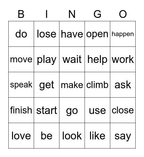 Bingo - minulý čas 👇 Bingo Card