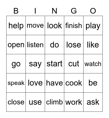 Bingo - minulý čas 👇 Bingo Card
