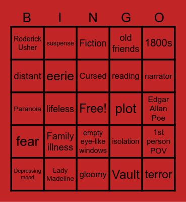 The Fall of the House of Usher Bingo Card