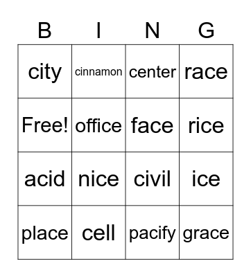 Grade 2 ce & ci review Bingo Card