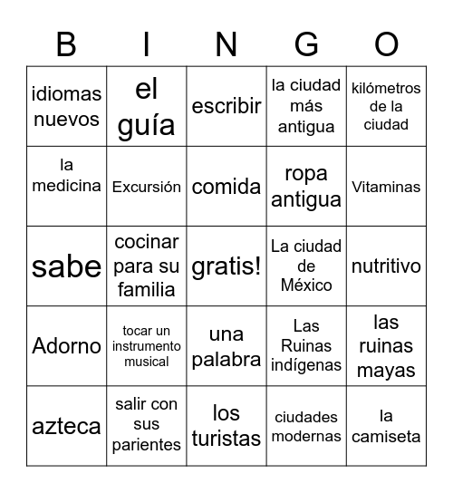 SPA 3 MEXICO Y mucho mas Bingo Card