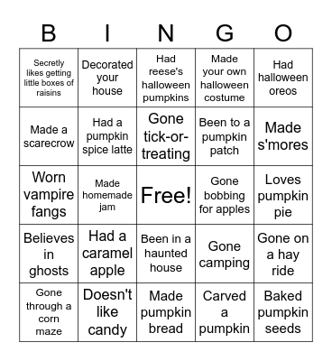 Halloween Bingo Card