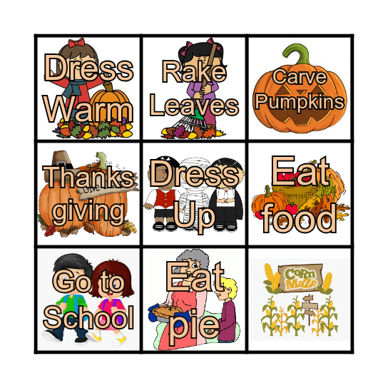 Fall Bingo Card