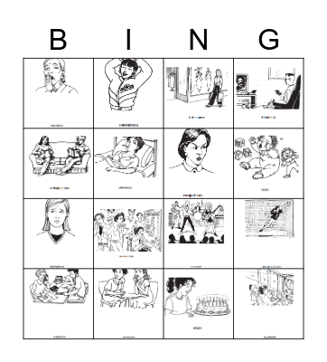 vocabulario en contexto unidad 3 etapa 1 Bingo Card