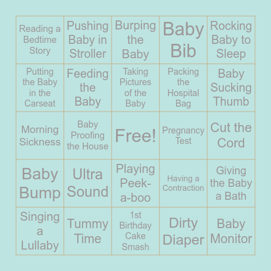Ahoy, It's a Boy! CHABINGO! Bingo Card