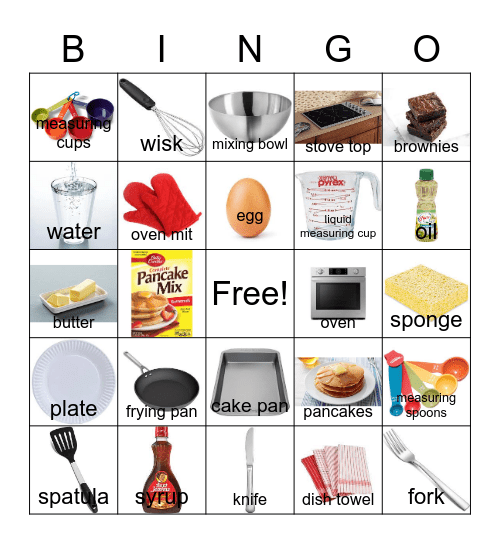 Brownies and Pancakes Bingo Card