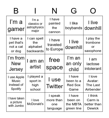 plp identity workshop Bingo Card