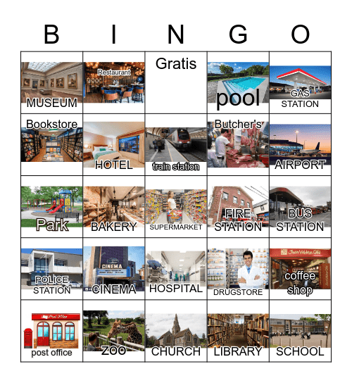Places in the City Bingo Card