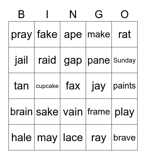 THC1 Unit4 Lesson2 Phonics Bingo Card