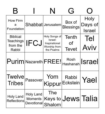 IFCJ Bingo Card