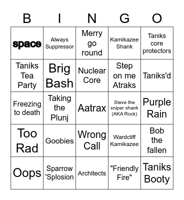 Deep stone Bungo Bingo Card