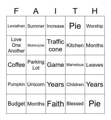 Fall Meeting Bingo Card