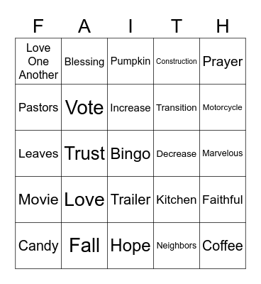 Fall Meeting Bingo Card