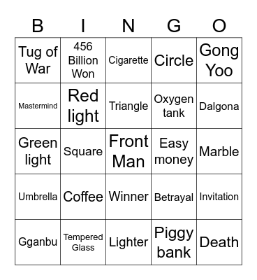 #FASquidGamesAndChill2021 Bingo Card