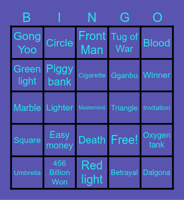 #FASquidGamesAndChill2021 Bingo Card