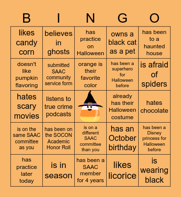 Halloween Bingo - Find Someone Who... Bingo Card