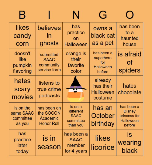 Halloween Bingo - Find Someone Who... Bingo Card