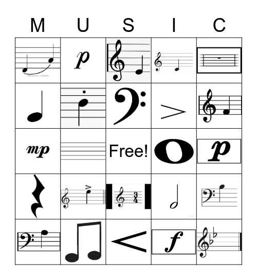 MUSIC THEORY Bingo Card