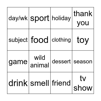 GRATITUDE BINGO Card