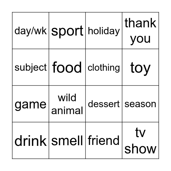 GRATITUDE BINGO Card