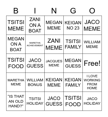 PHOTO Bingo Card