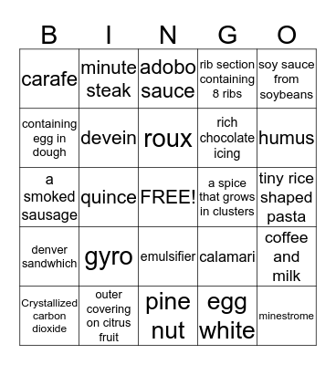 Word of the Day Bingo Card