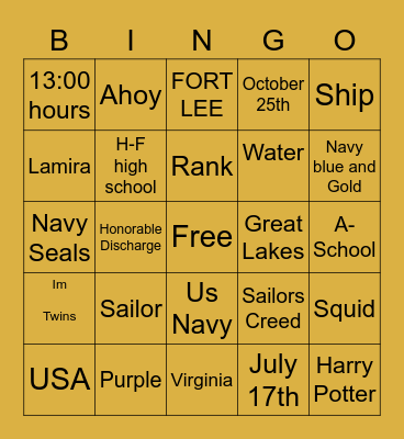 Lamira’s Bingo Card
