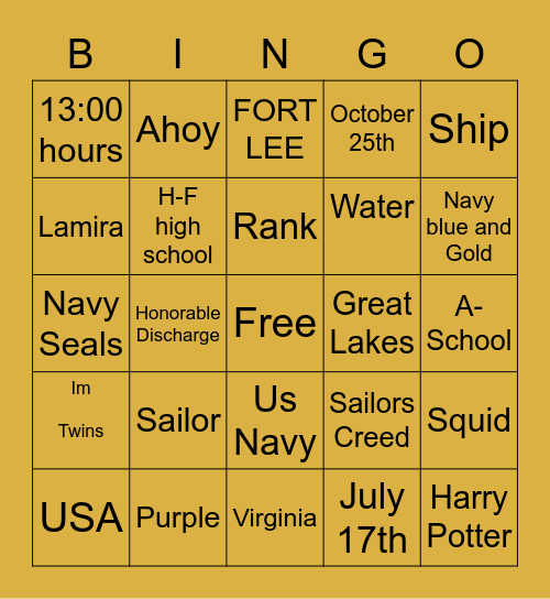 Lamira’s Bingo Card