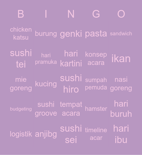 🤯 Bingo Card