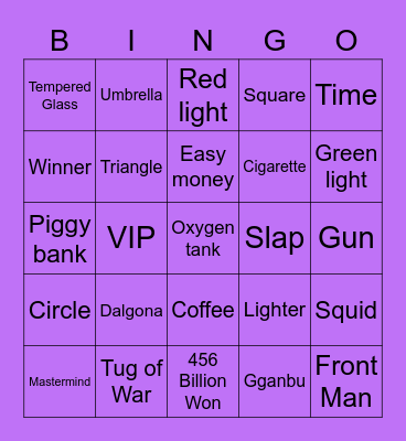 #FASquidGamesAndChill2021 Bingo Card