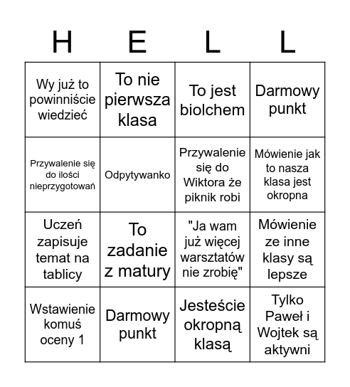 Bingo biologi Bingo Card