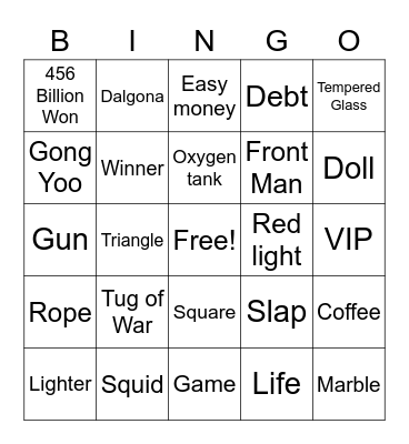 #FASquidGamesAndChill2021 Bingo Card