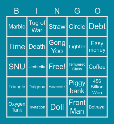 #FASquidGamesAndChill2021 Bingo Card
