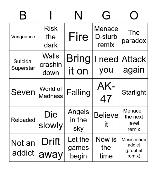 HS-Uitje - Banger Bingo Card