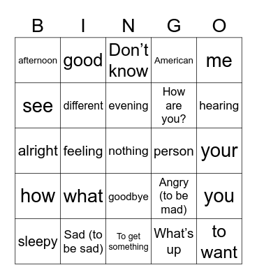 Meet & Greet Bingo Card