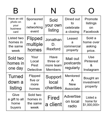 REALTORS  & FRIENDS LUNCHEON Bingo Card