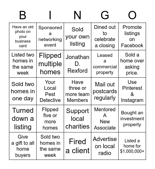 REALTORS  & FRIENDS LUNCHEON Bingo Card