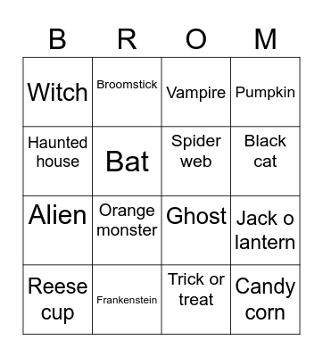Haunted Halloween Bingo Card