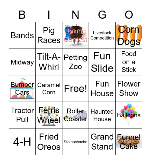 State Fair Favorites Bingo Card