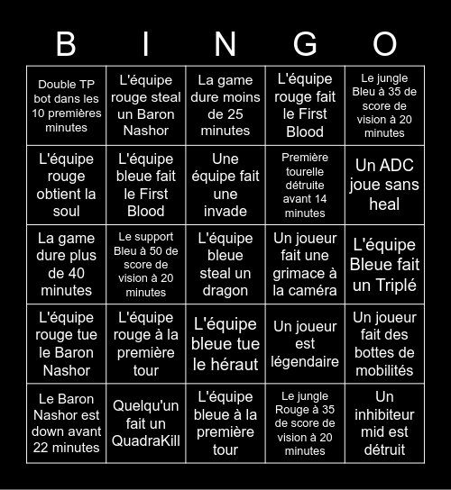 Bingo LoL Worlds Fr Bingo Card