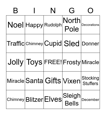 Christmas Bingo Card