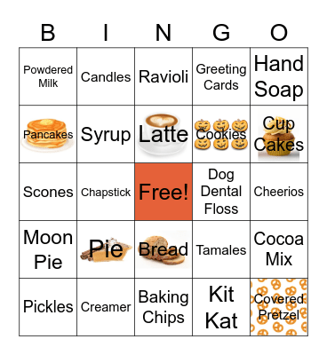 All Things Pumpkin Bingo Card