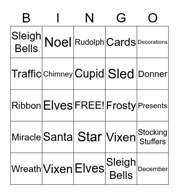 Christmas Bingo Card